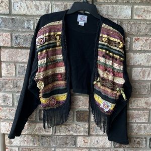🍒💣 Western style appliqué cropped style sweatshirt